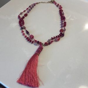 Chico’s beaded and tassel Necklace